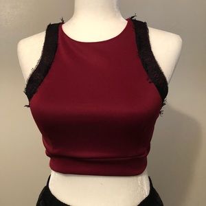 Charlotte Russe Maroon Crop Top